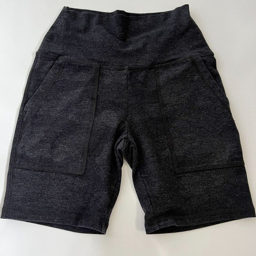 Aerie Pocket Bike Shorts in Gray Camo